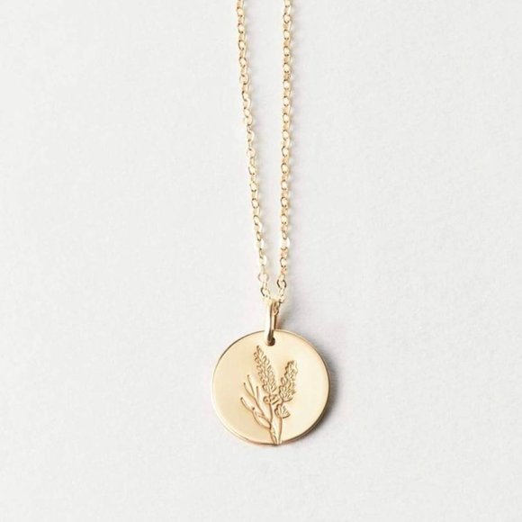 Lavender Floral Boho Plant Charm Pendant Necklace - Picture 4 of 16